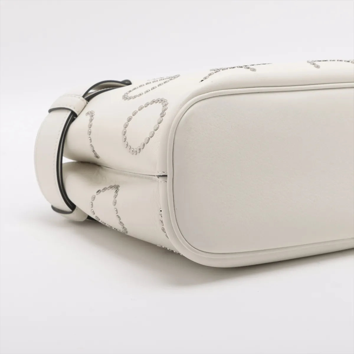 Prada Buckle Belt Studs Two-Way Shoulder Bag White