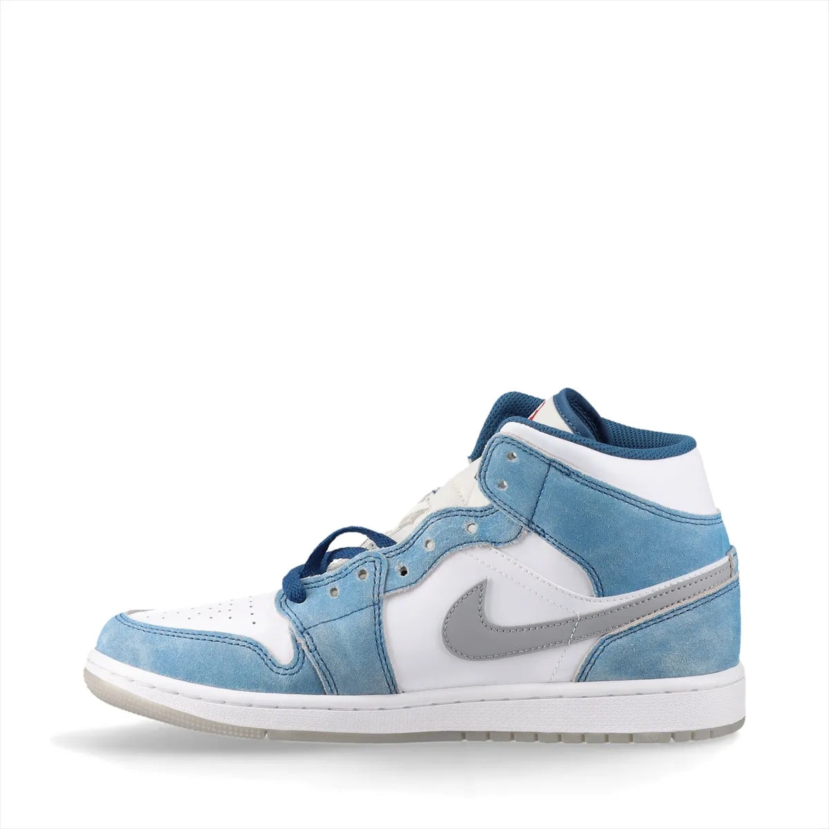 Nike Air Jordan 1 Mid SE Suede Leather High-top Sneakers Men's White x Blue — product photo 4