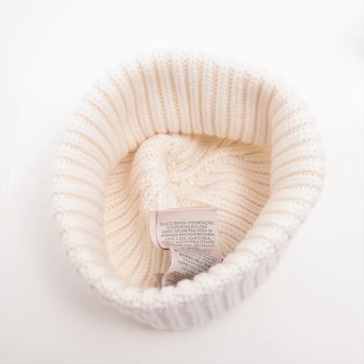 Gucci Double G Wool Cashmere Hat White