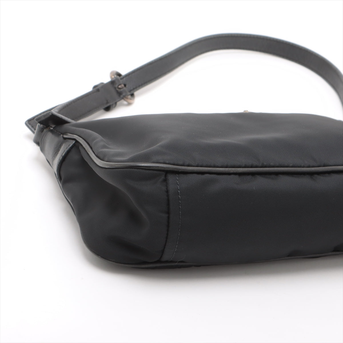 Prada Tessuto Nylon Leather Shoulder Bag Black
