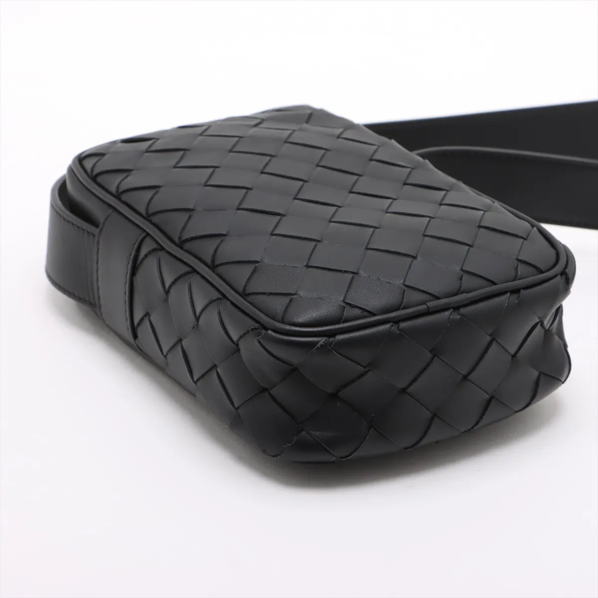 Bottega Veneta Intrecciato Leather Shoulder Bag Black