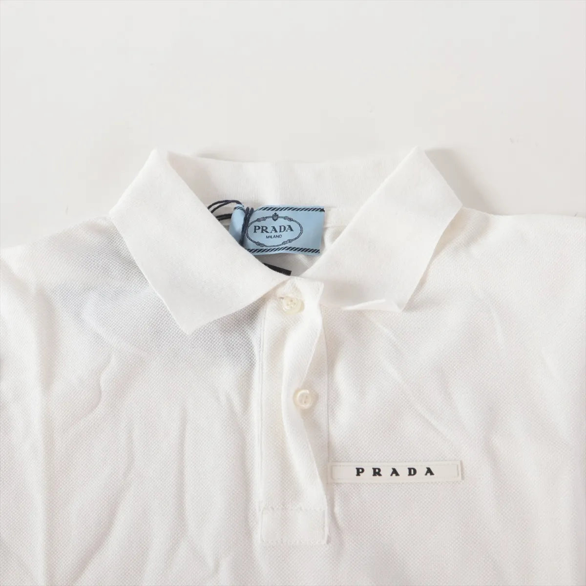 Prada Cotton Polo Shirt White — product photo 4