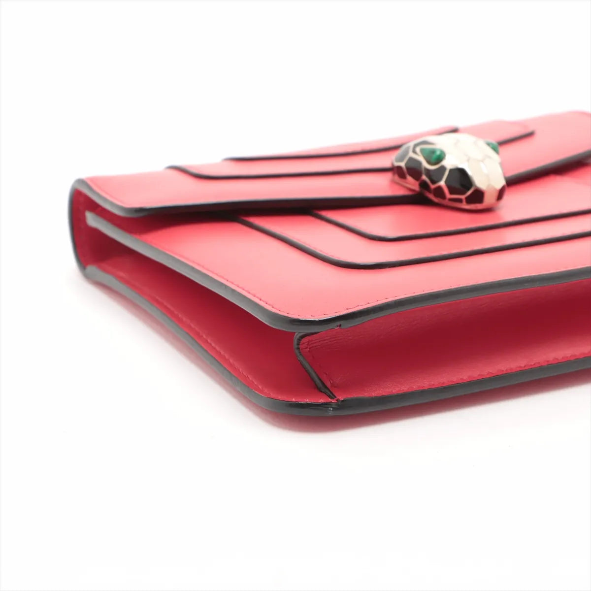 Bvlgari Serpenti Forever Leather Chain Shoulder Bag Red