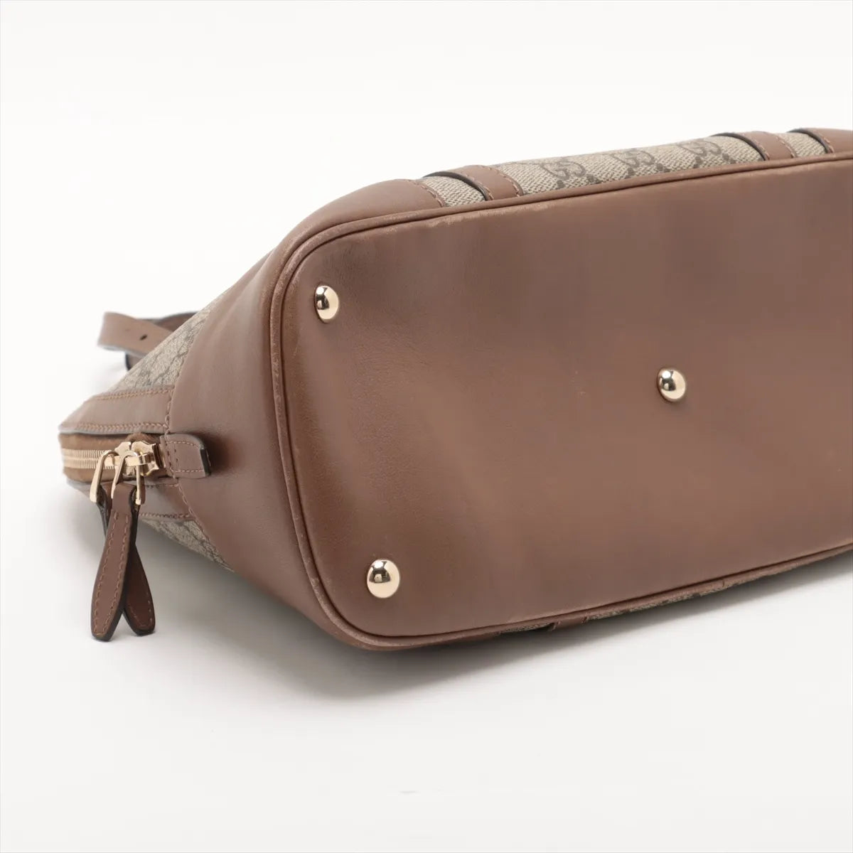 Gucci GG Supreme Leather Handbag Brown