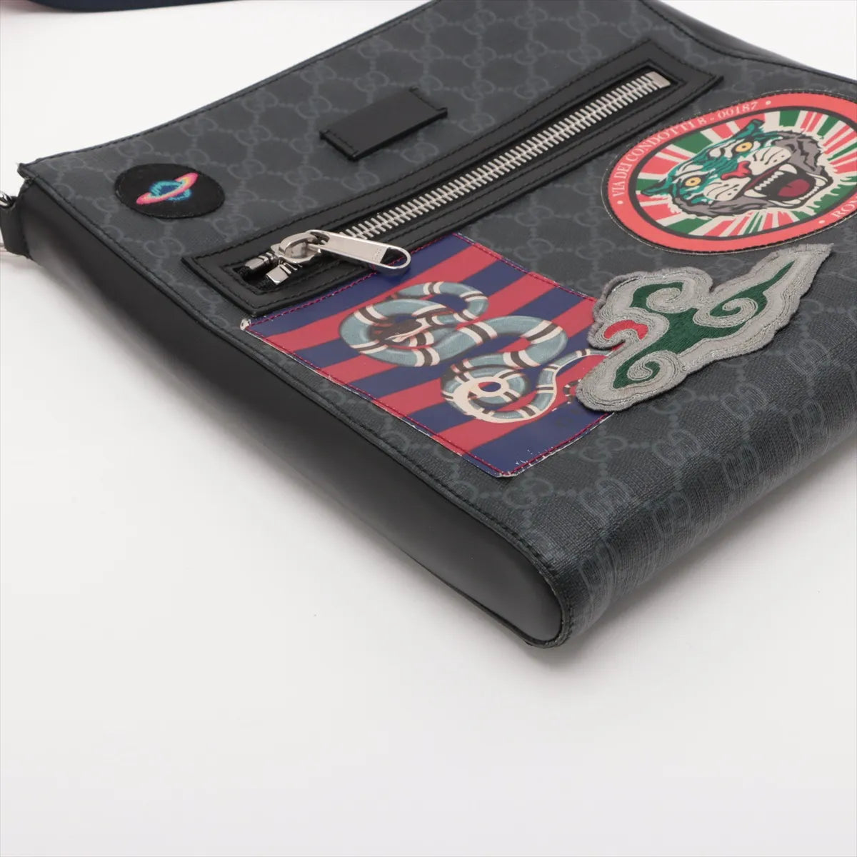Gucci Black GG Supreme Canvas Night Courier Messenger Bag