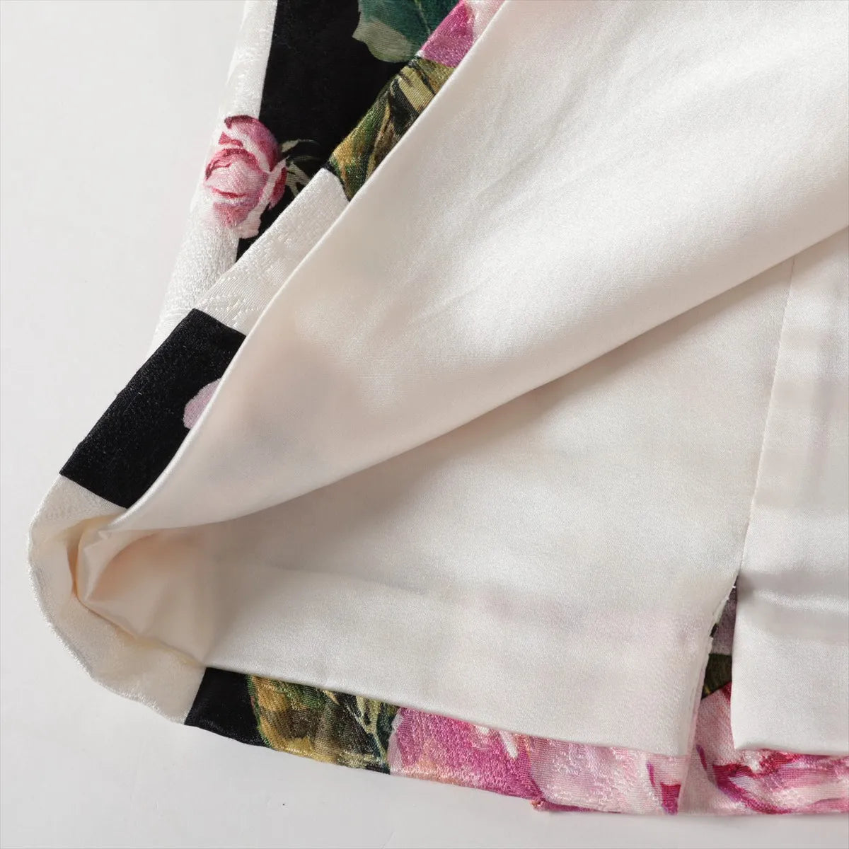 Dolce & Gabbana Floral Stripe Cotton Skirt Black x White