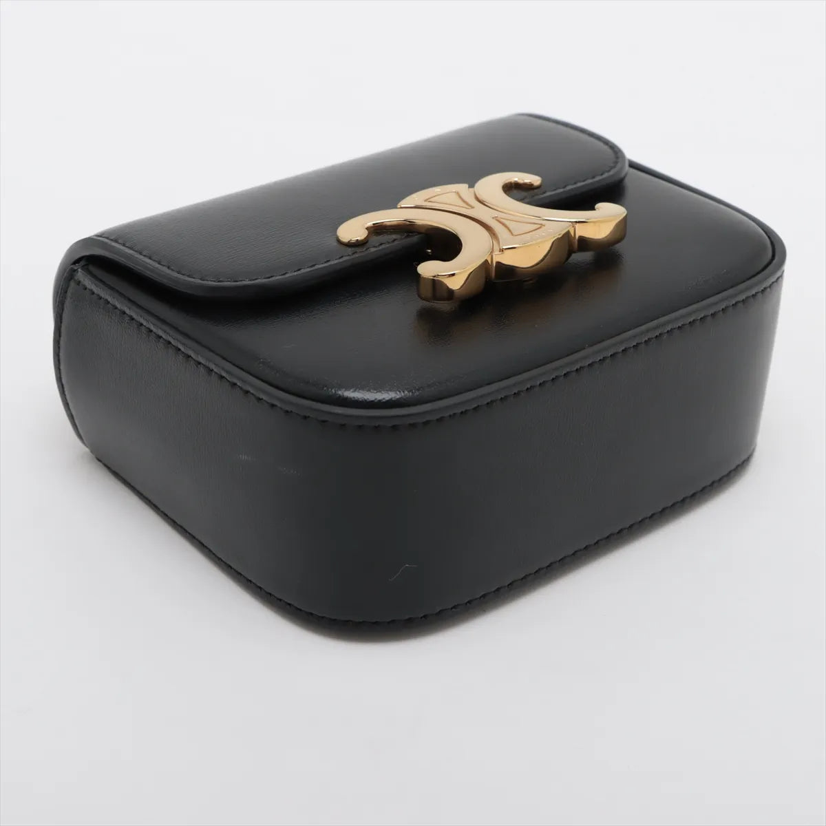 Celine Triomphe Mini Claude Leather Shoulder Bag Black