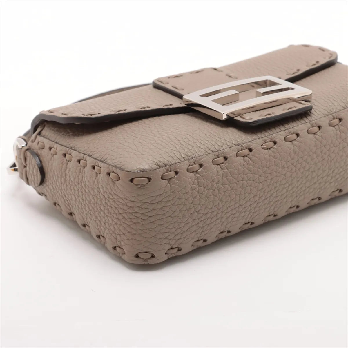 Fendi FF Logo Mini Leather Two-Way Shoulder Bag Brown