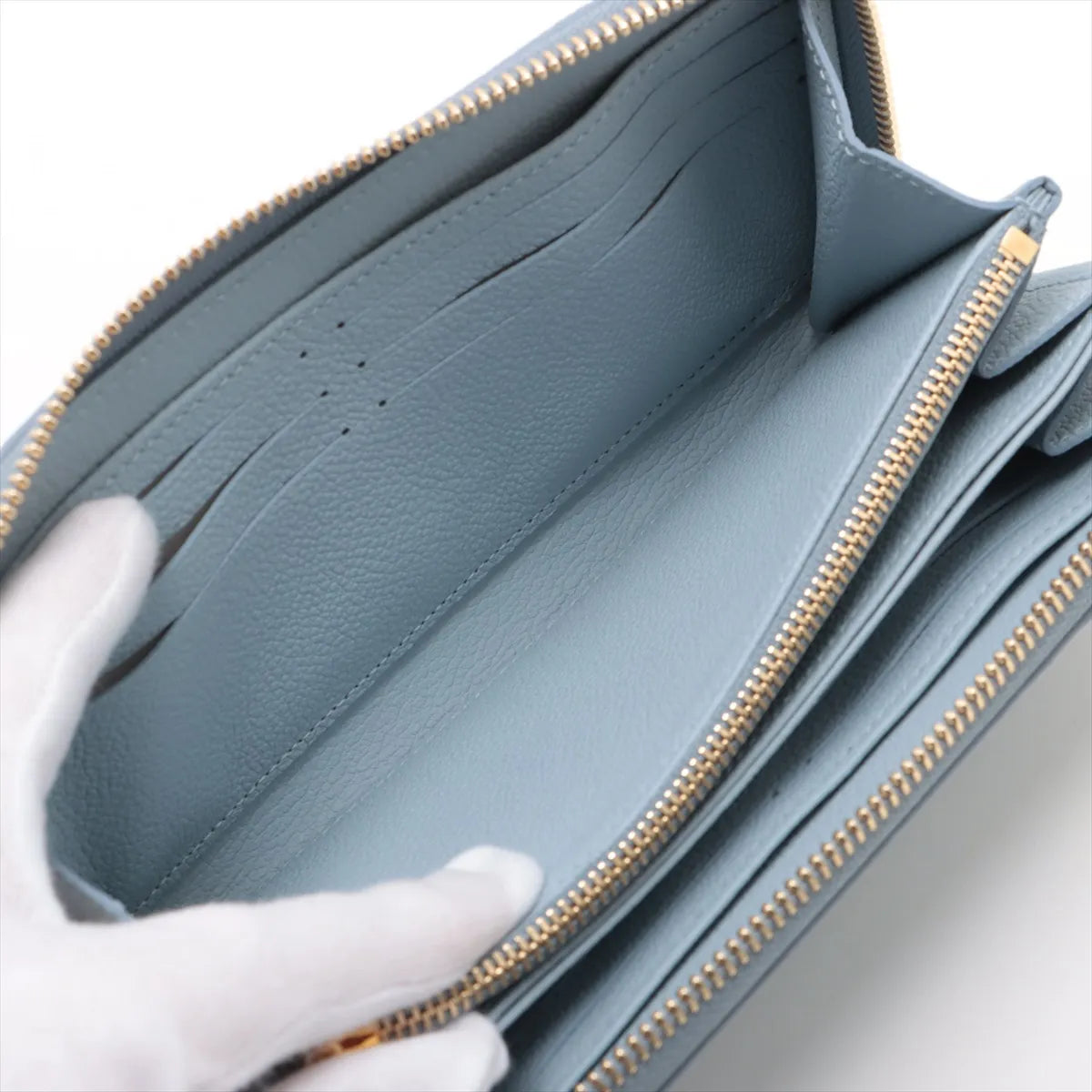 Louis Vuitton Monogram Empreinte Zippy Wallet Washed Blue