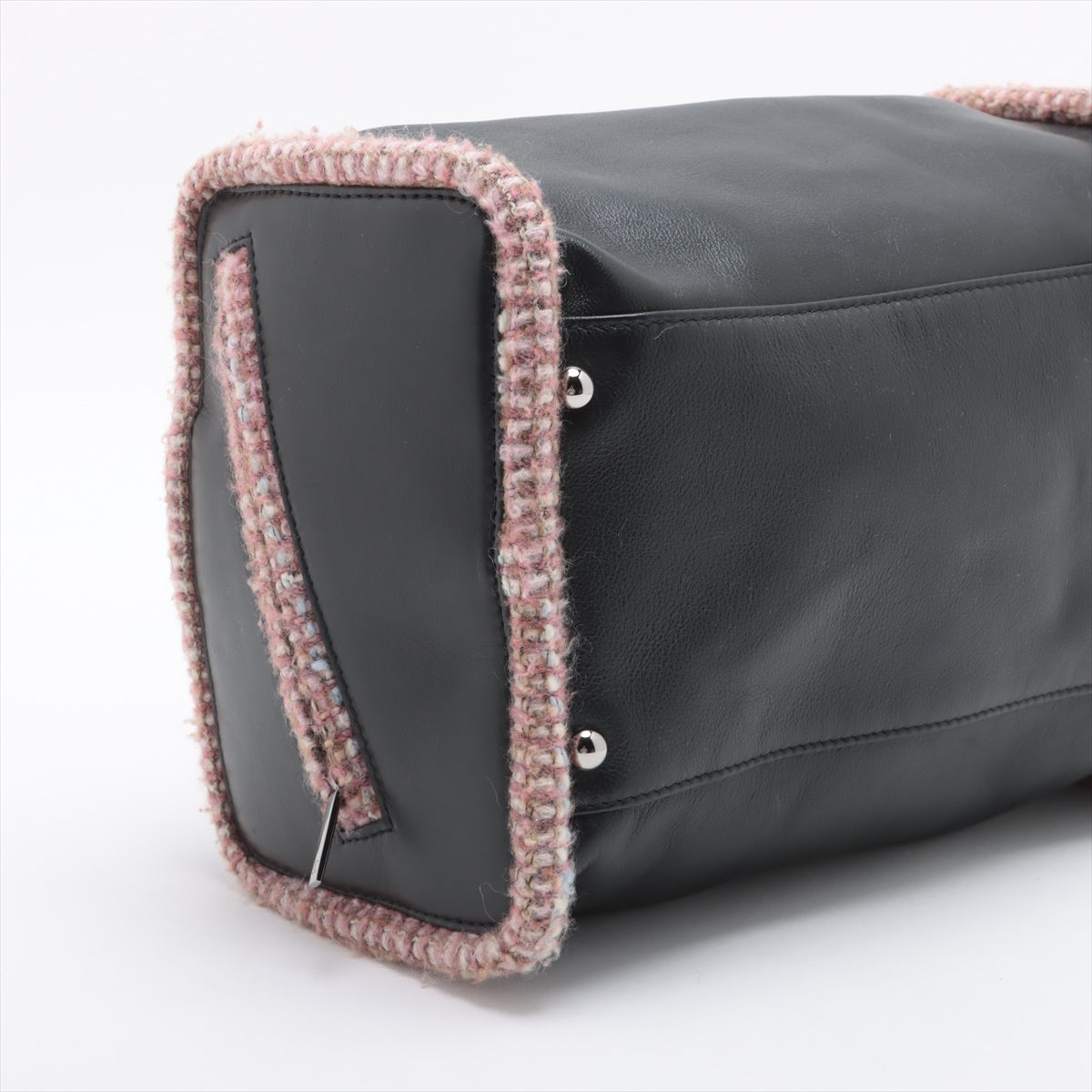 Chanel Logo Lambskin Tweed Two-Way Shoulder Bag Black * PREORDER *