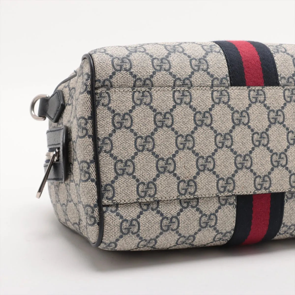 Gucci GG Supreme Leather Two-Way Handbag Navy Blue