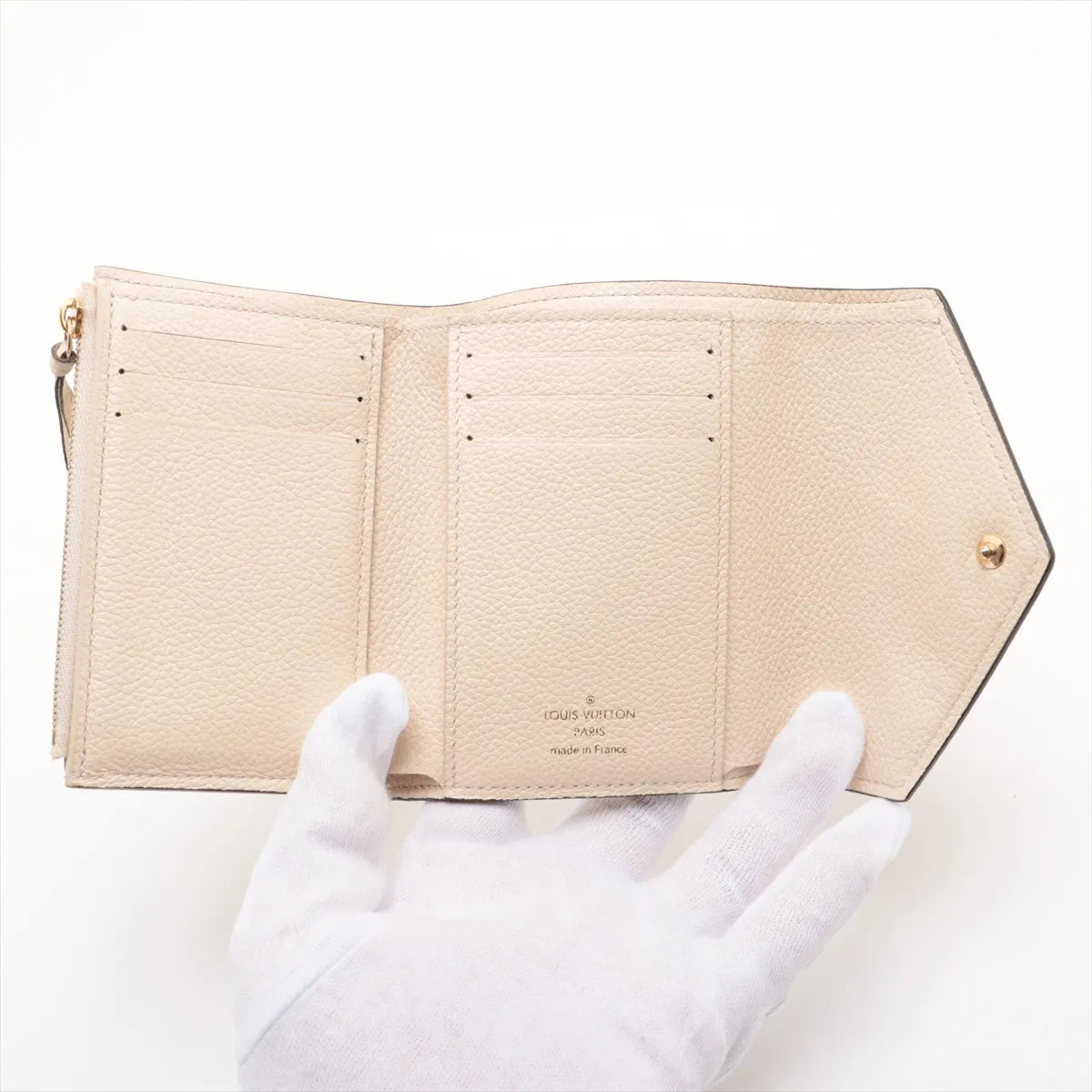 Louis Vuitton Bicolor Giant Monogram Empreinte Victorine Wallet Beige x Bois Rose