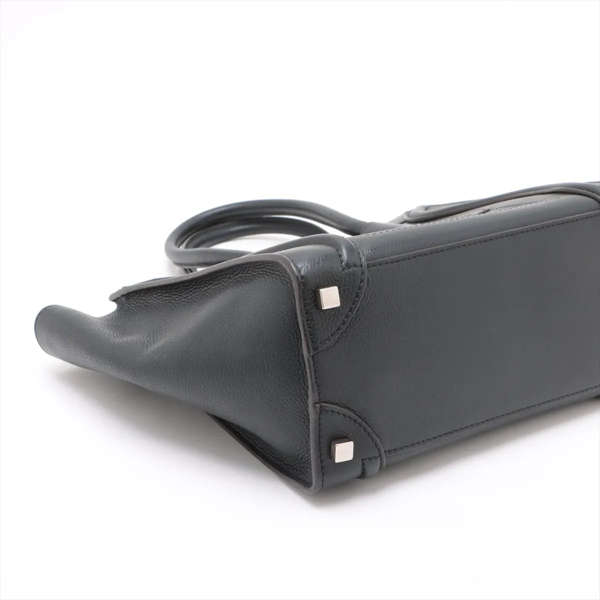 Celine Luggage Micro Shopper Leather Handbag Black