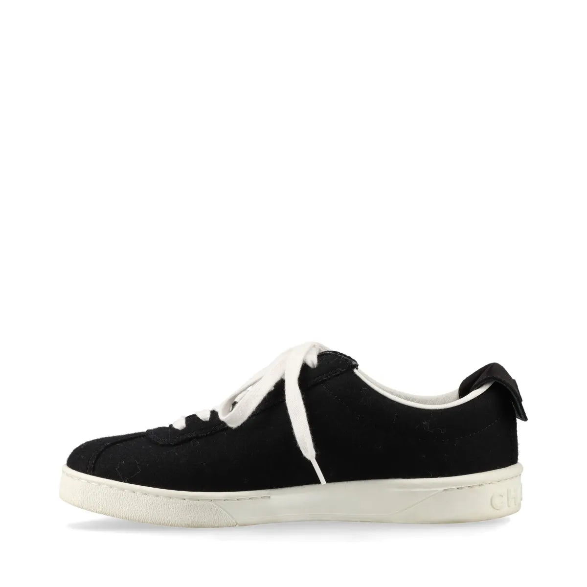 Chanel CC Logo Satin Sneakers Black
