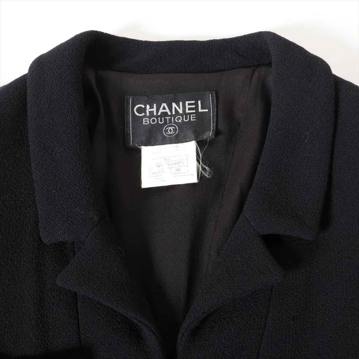 Chanel CC Logo Wool Jacket Coat Black