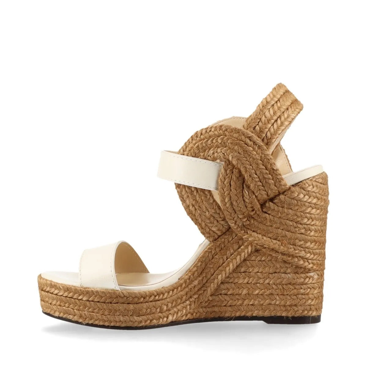 Jimmy Choo Strap Espadrilles Wedge Sandal Ivory