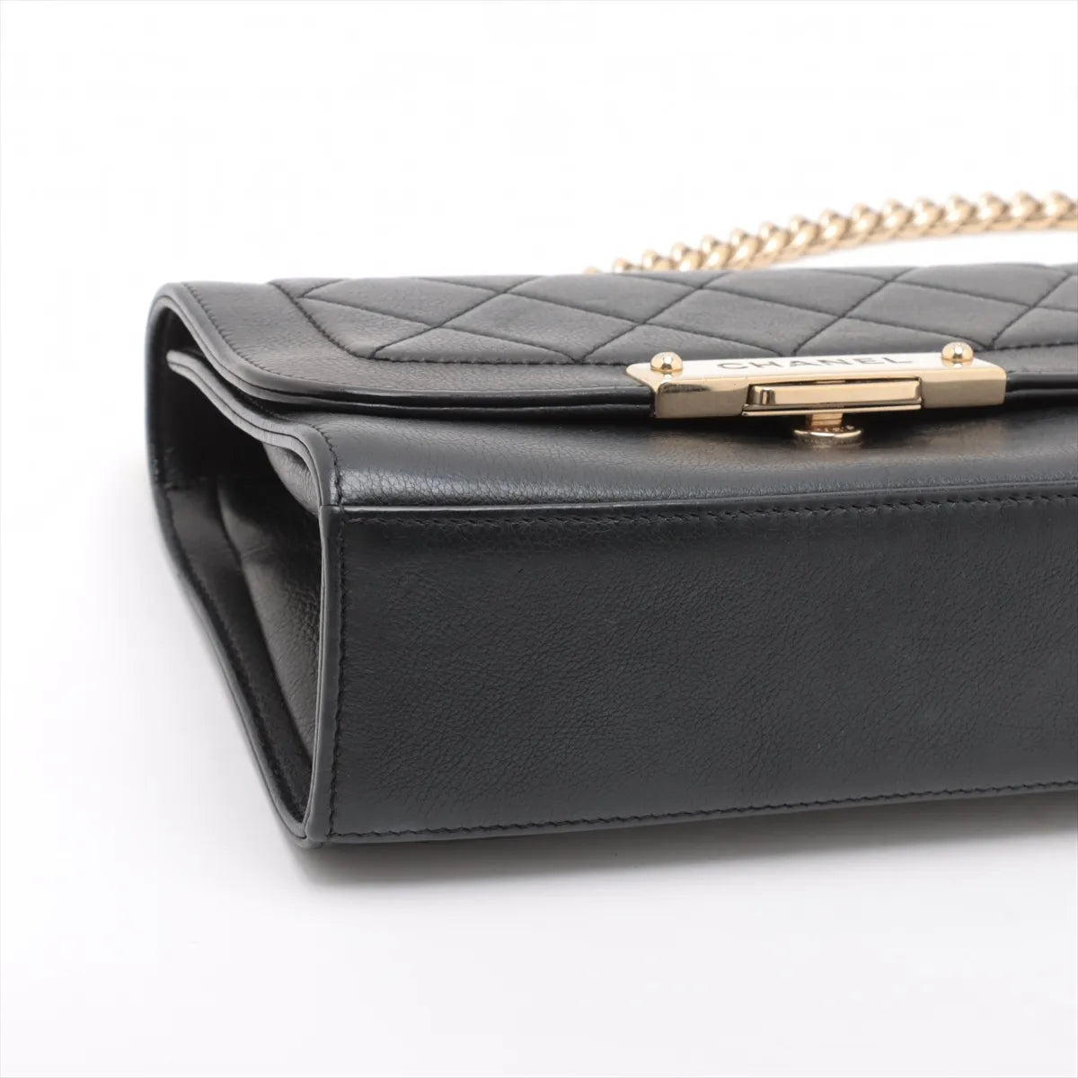 Chanel Click Label Leather Two-Way Handbag Black