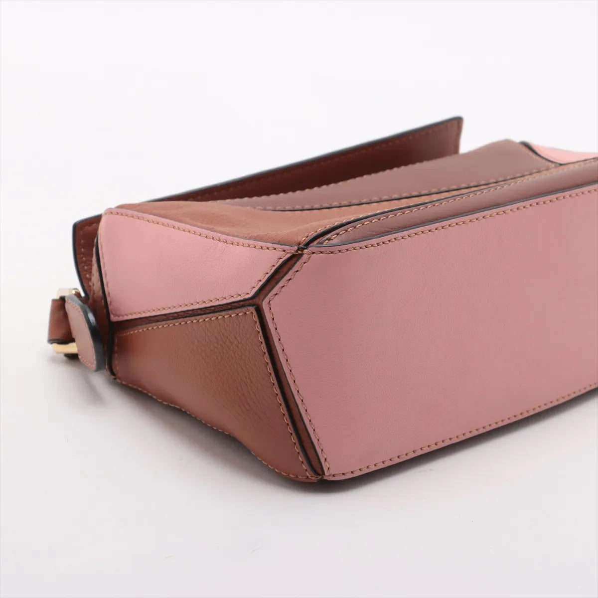 Loewe Mini Puzzle Two-Way Shoulder Bag Brown x Pink
