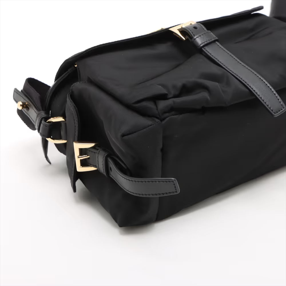 Prada Tessuto Explorer Medium Nylon Leather Two-Way Shoulder Bag Black — product photo 4