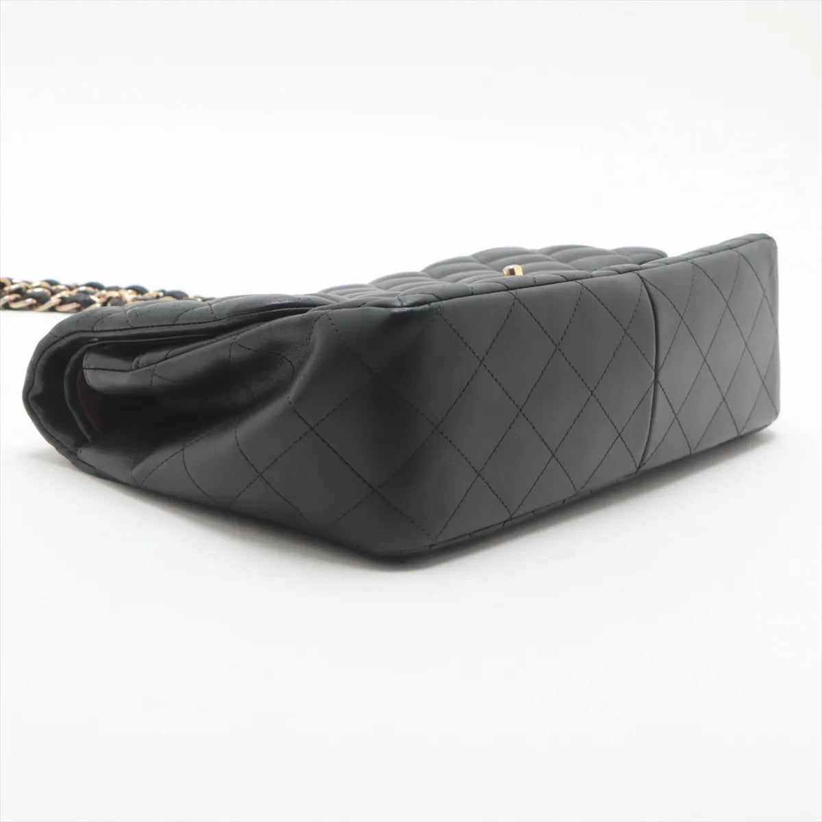 Chanel Dekamatrasse 30 Large Lambskin Double Flap Double Chain Bag Black