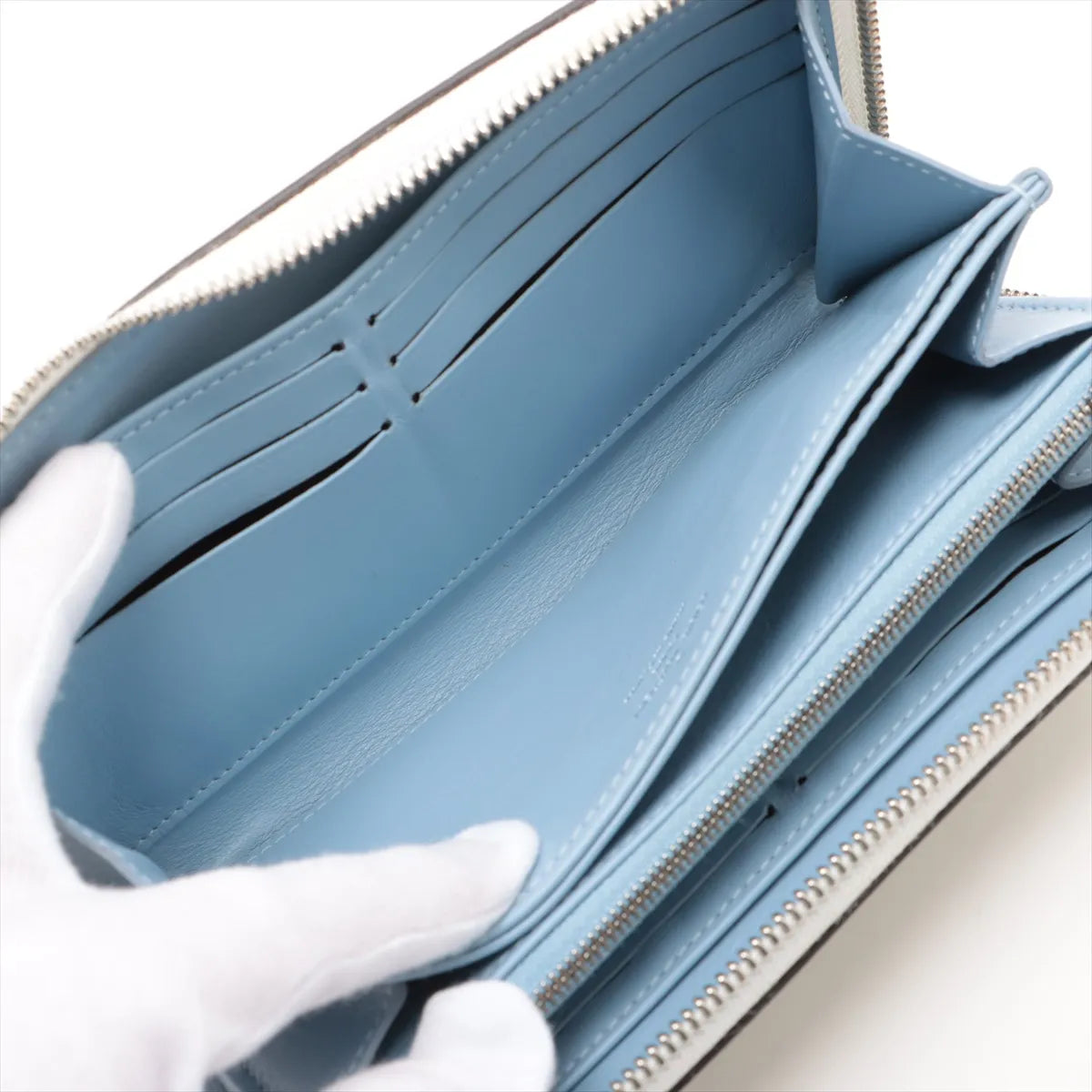 Louis Vuitton Monogram Mahina Zippy Wallet Gradient Blue