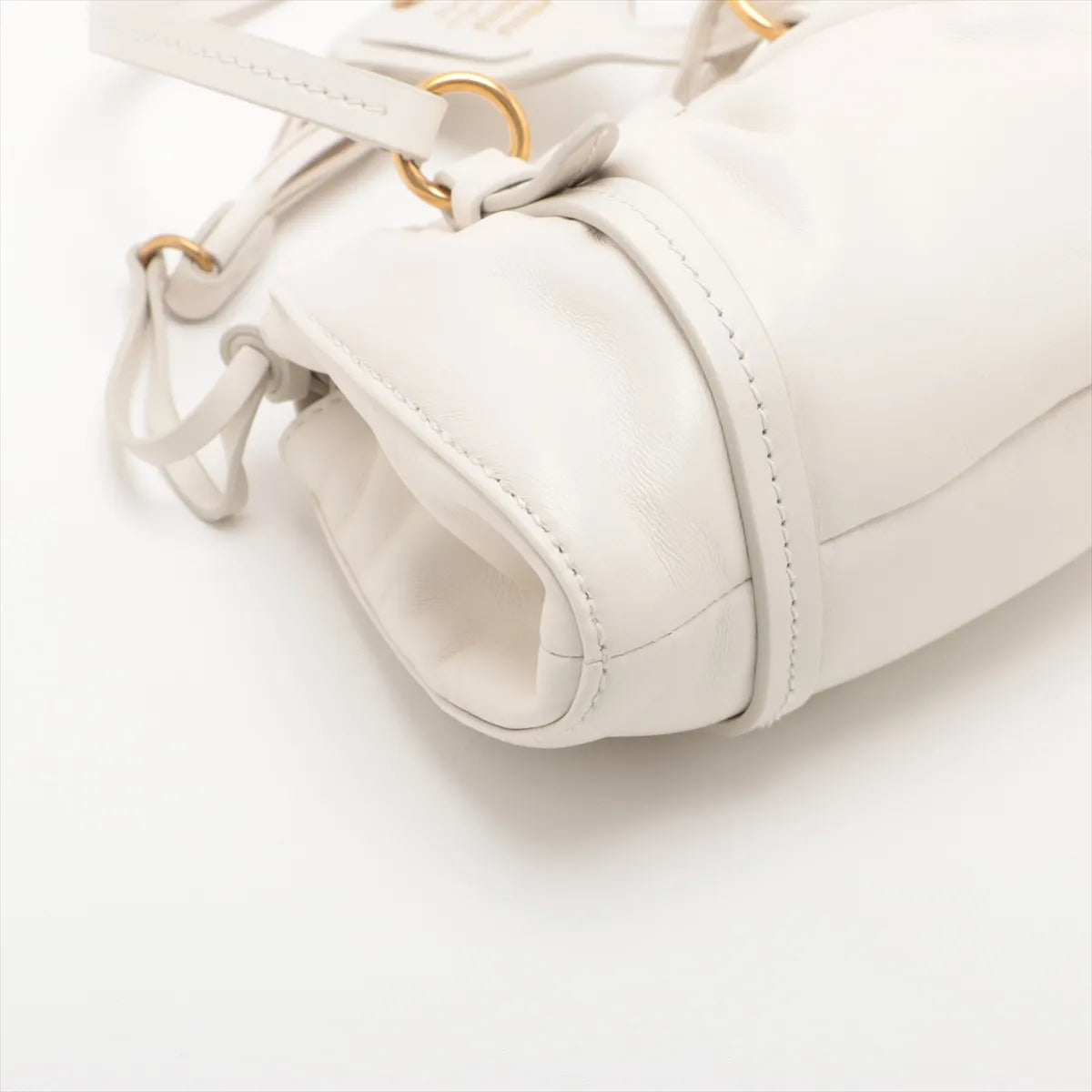 Miu Miu Joie Leather Shoulder Bag White