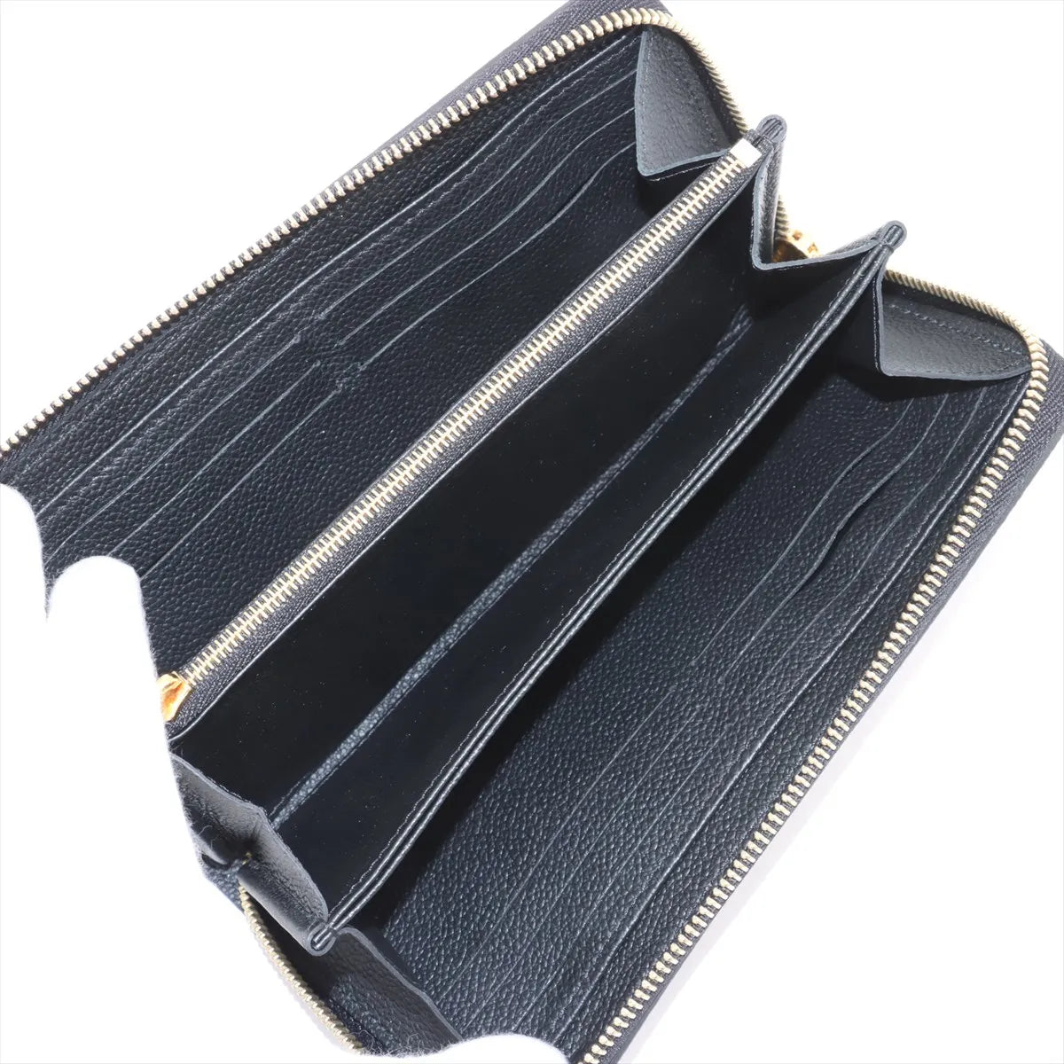 Louis Vuitton Bicolor Monogram Empreinte Zippy Wallet Black x Beige