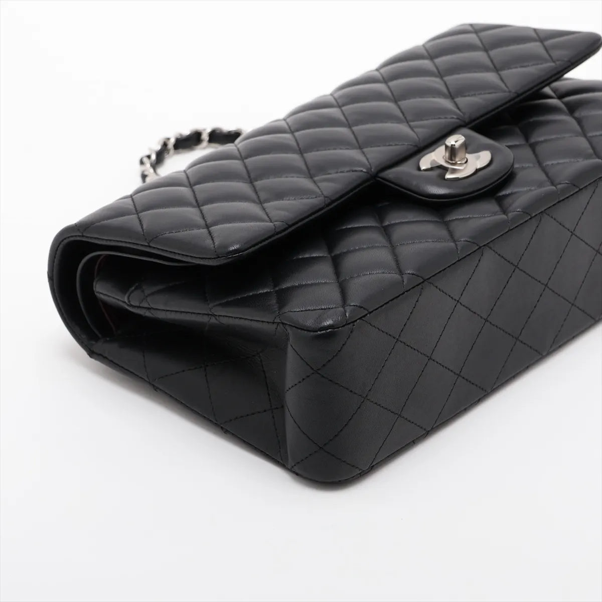 Chanel Matelasse 25 Lambskin Double Flap Double Chain Bag Black
