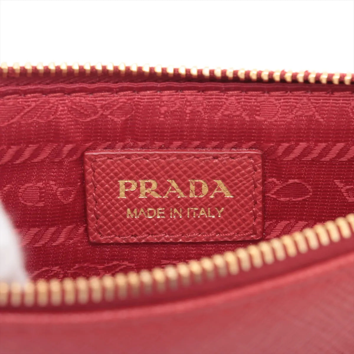 Prada Saffiano Leather Long Coin Card Wallet Red