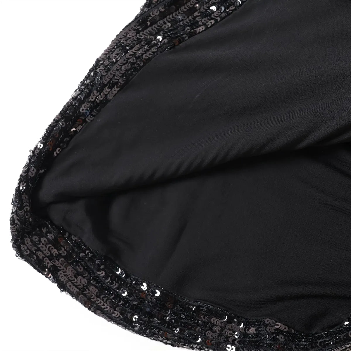 Saint Laurent Paris Deep V-Neck Sequins Top Black