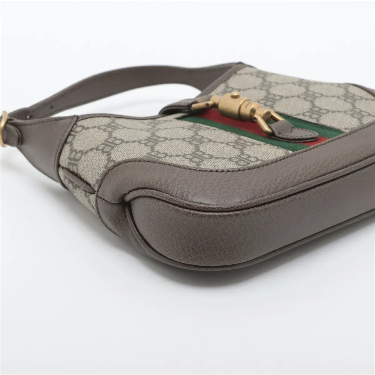 Gucci x Balenciaga Jackie Leather Shoulder Bag Greige