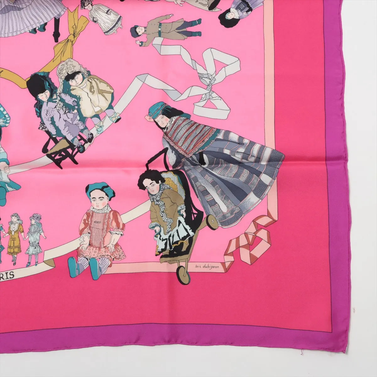 Hermes Carre 90 Hello Dolly Puppets Silk Scarf Pink — product photo 4