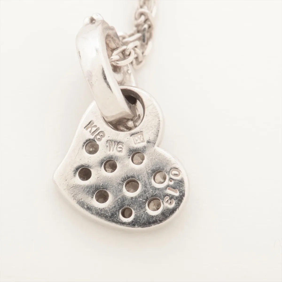 Ponte Vecchio Heart Diamond Pendant Necklace White Gold