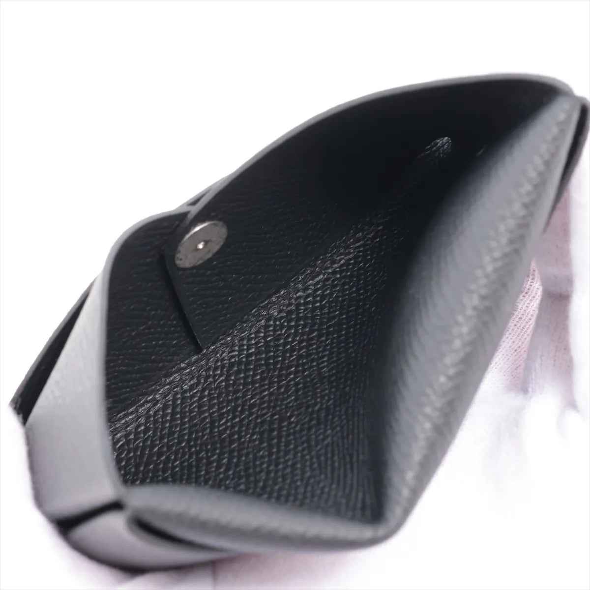 Hermès Calvi Veau Epsom Card Case Black