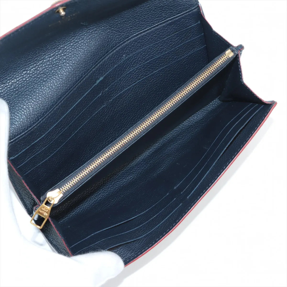 Louis Vuitton Monogram Empreinte Sarah Wallet Marine Rouge