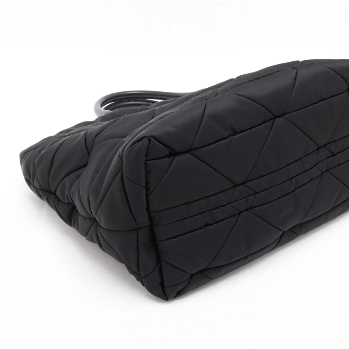 Prada Tessuto Quilted Nylon Leather Two-Way Tote Bag Black