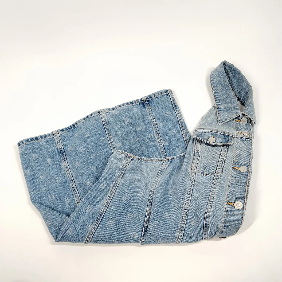 Givenchy Backless Neck Halter Cotton Denim Dress Blue — product photo 4