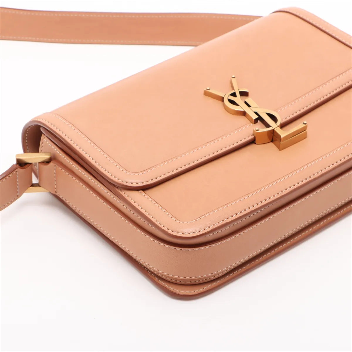 Saint Laurent Paris Solferino Leather Shoulder Bag Brown — product photo 4
