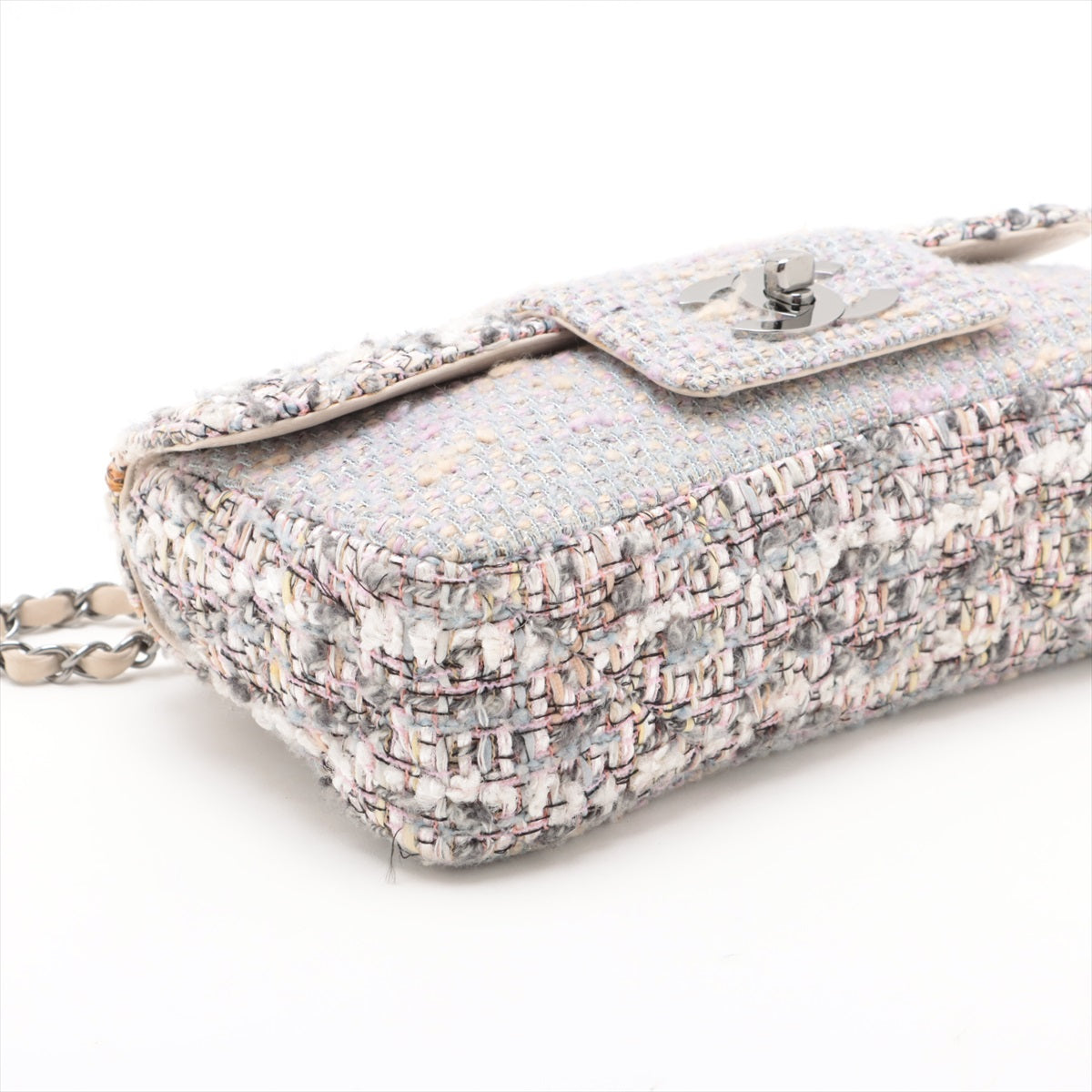 Chanel CC Logo Tweed Single Flap Double Chain Bag Multicolor * PREORDER *