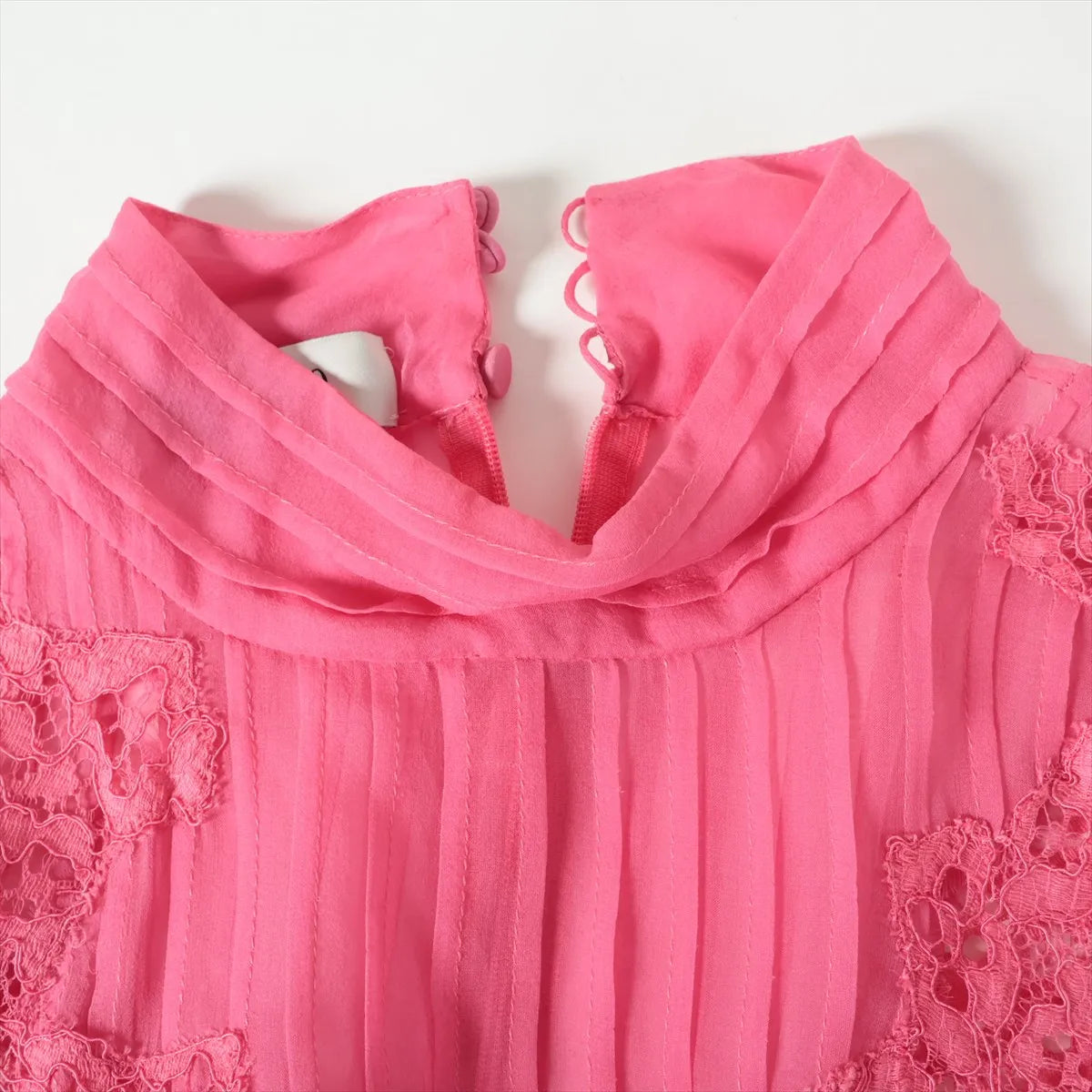 Valentino Garavani Lace See-through Longsleeve Blouse Pink