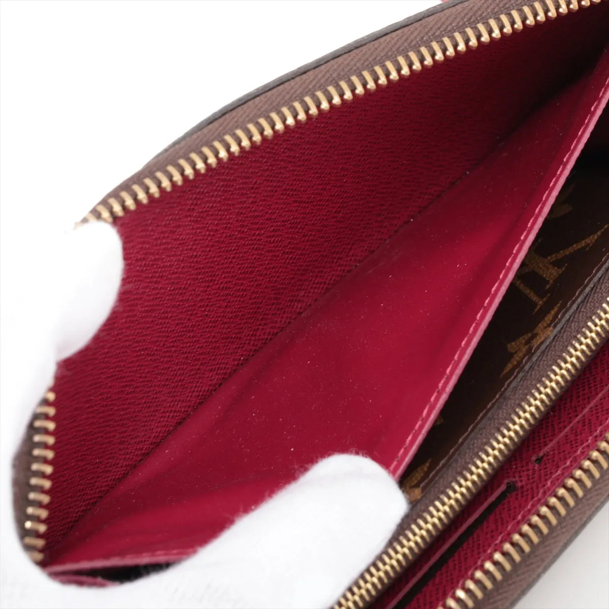 Louis Vuitton Monogram Clémence Zippy Long Wallet Fuchsia