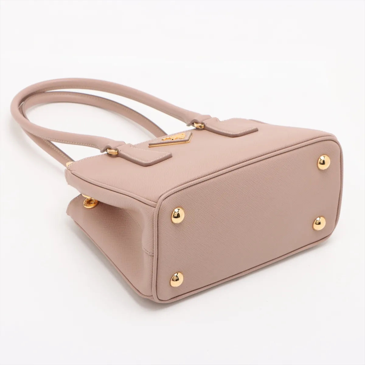 Prada Galleria Mini Saffiano Leather Two-Way Handbag Beige