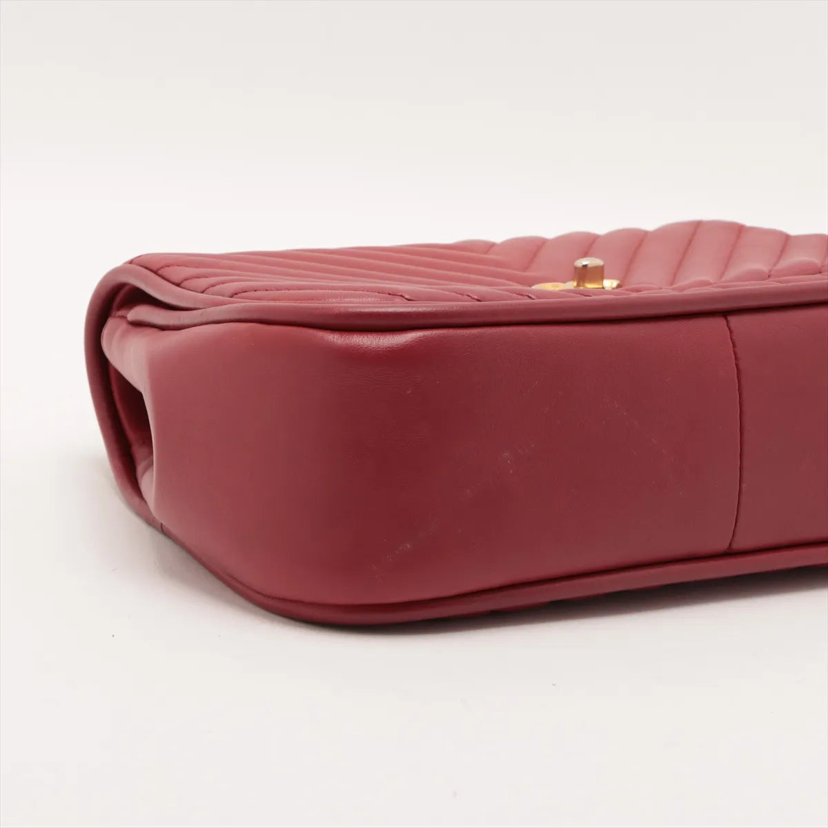 Chanel CC Logo V Stitch Lambskin Two-Way Shoulder Bag Red