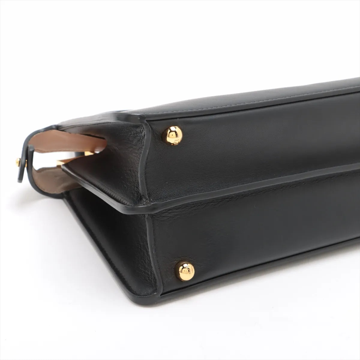 Fendi Peekaboo ISeeU Small Leather Two-Way Handbag Black