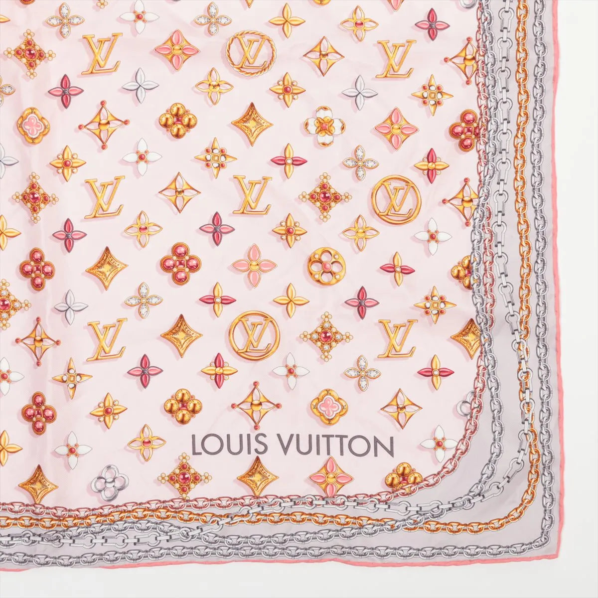 Louis Vuitton Monogram Your Highness Square Silk Scarf Pink