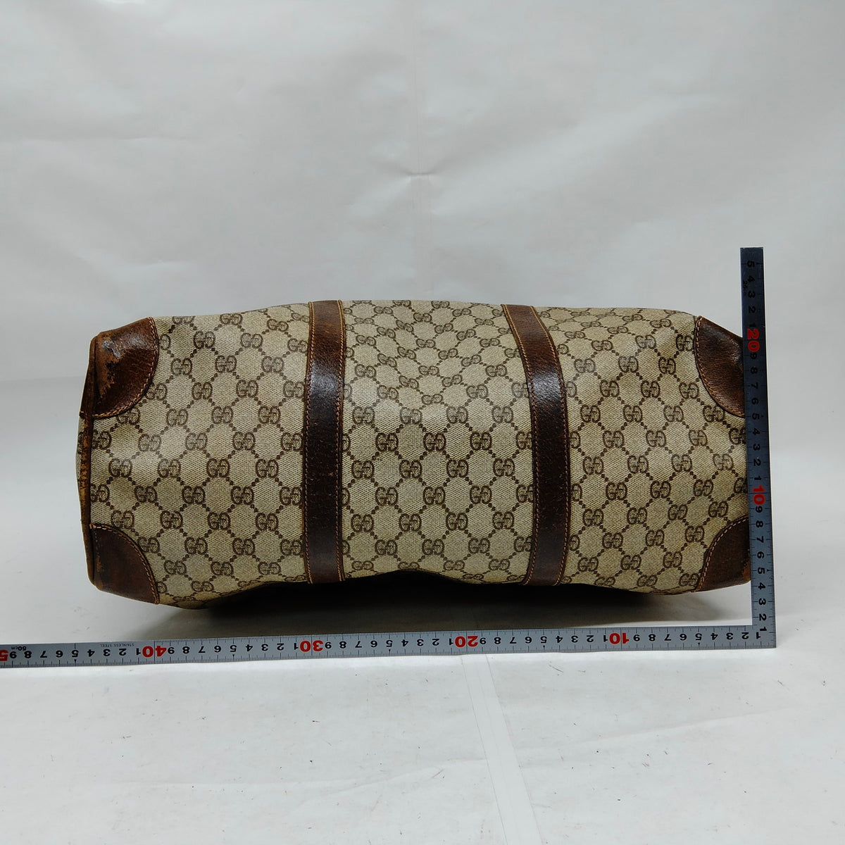 Gucci GG Canvas & Brown Leather Boston Bag — detail 4
