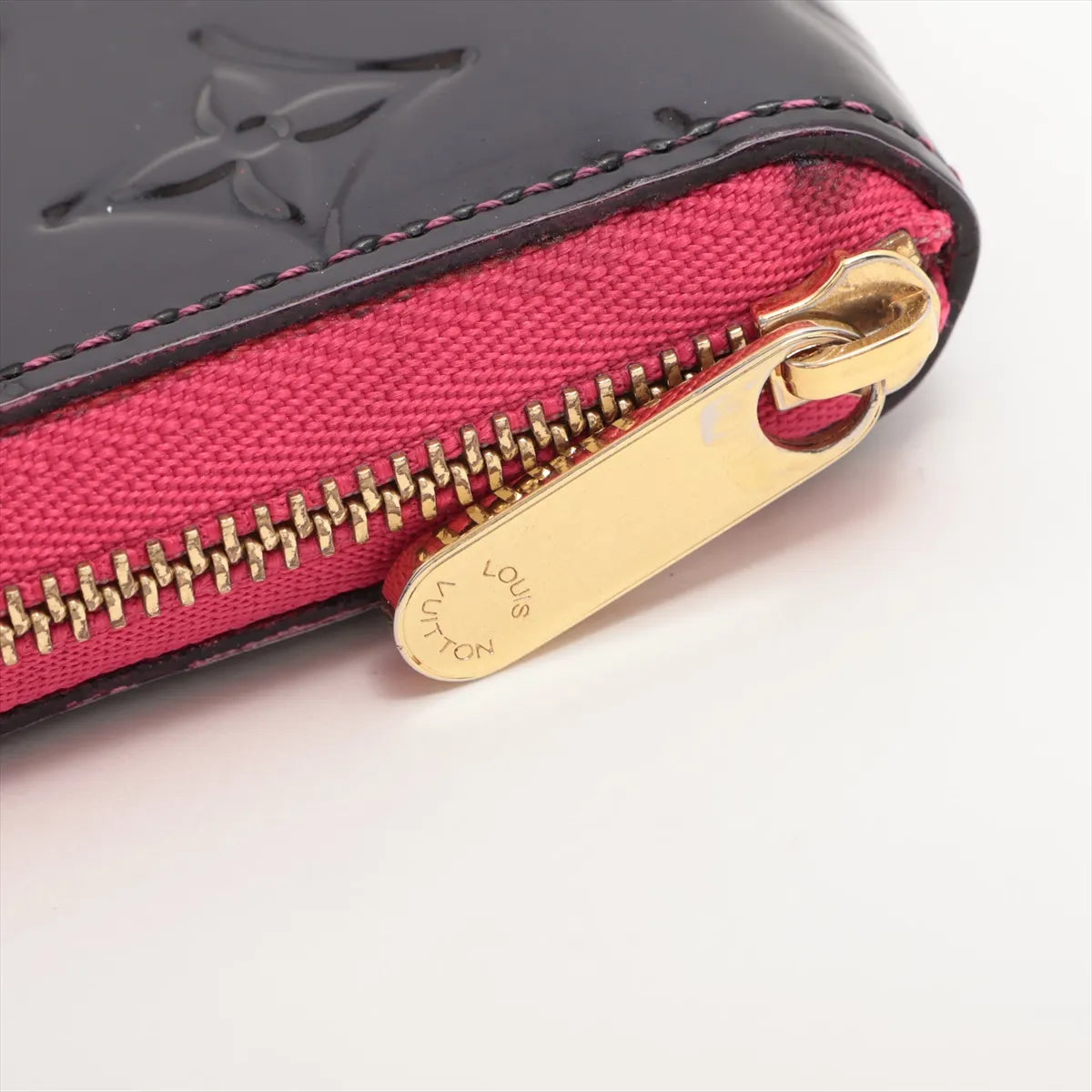 Louis Vuitton Vernis Zipper Small Wallet— Black and Pink