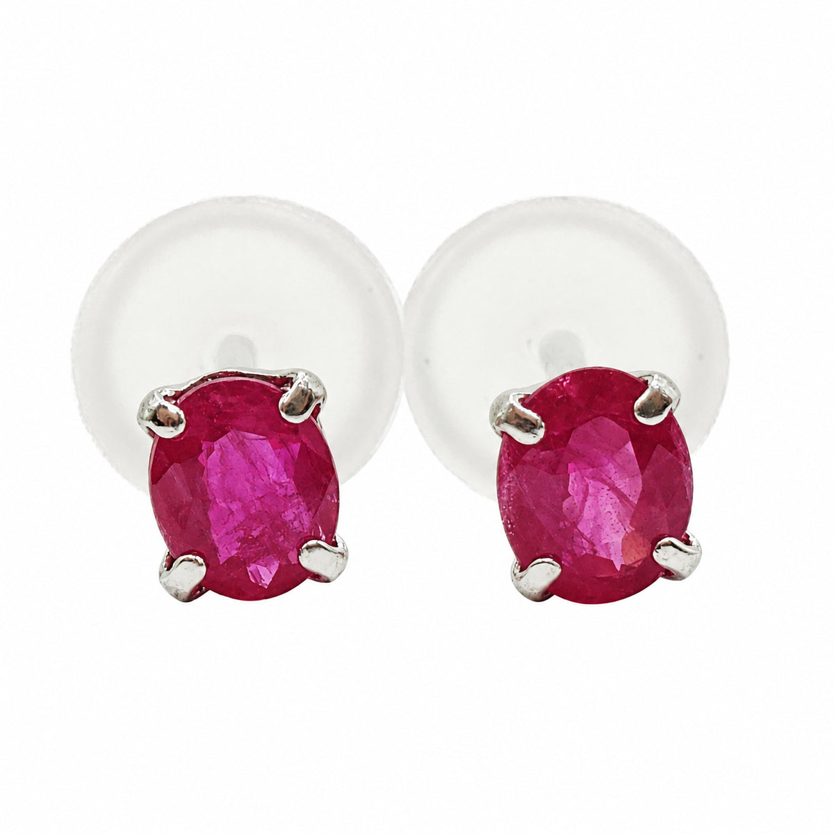 Pt900 Platinum 0.24 ct Ruby Stud Earrings — product view