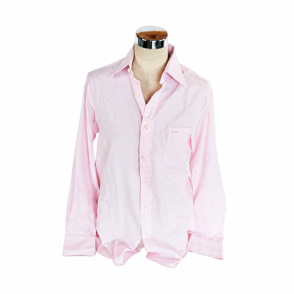 Hermes Pink Cotton Long-Sleeve Blouse — Size L