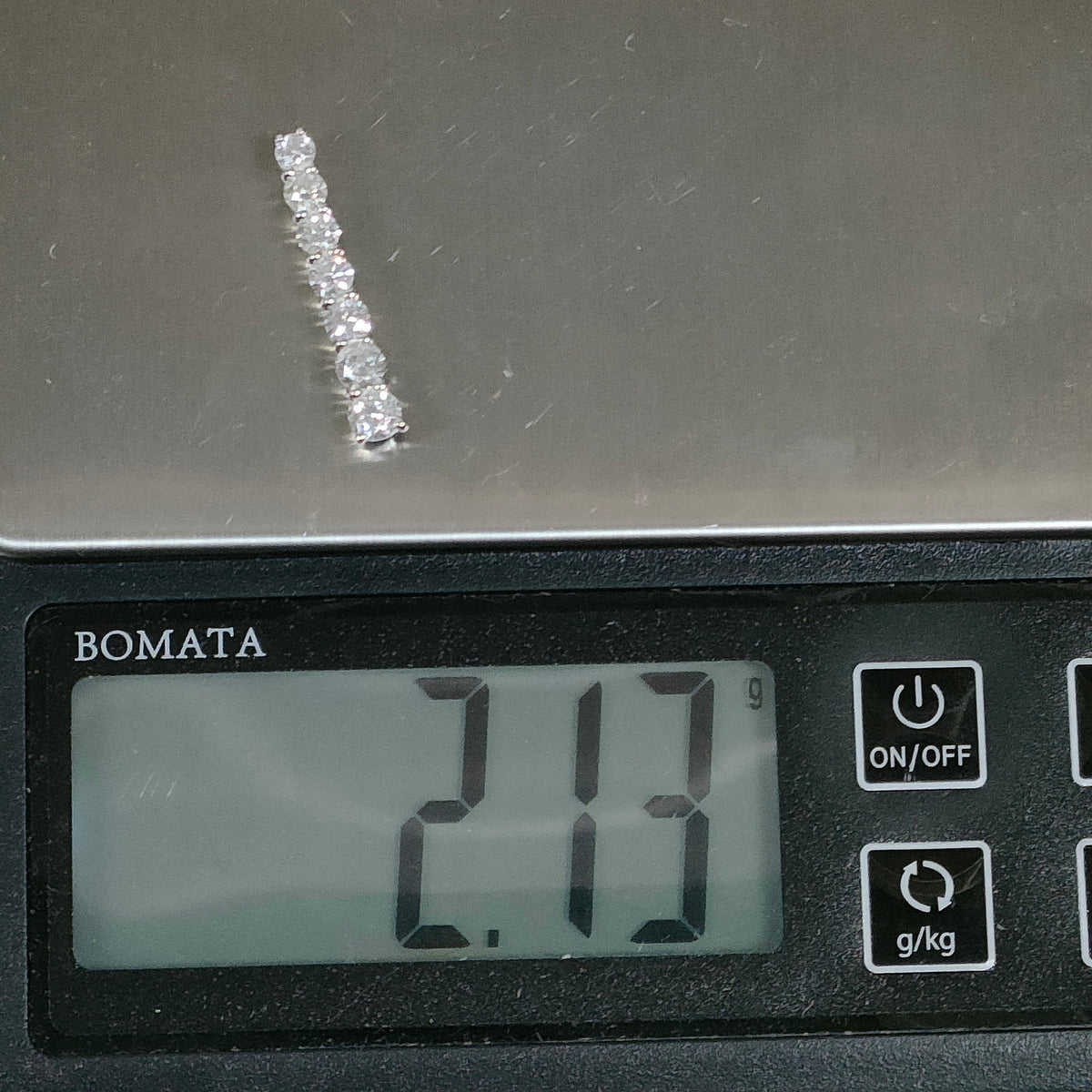 Pt900 Platinum 1.00 ct Diamond Bar Pendant — detail 8